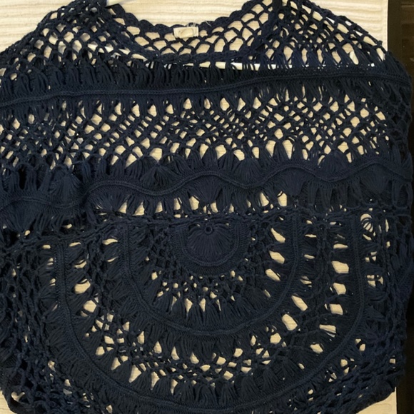 Garage Knitted Poncho shirt blue - Picture 3 of 3